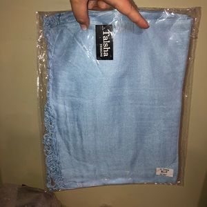 Saro Lifestyle Talsha Designs Blue Scarf w/ Fringe